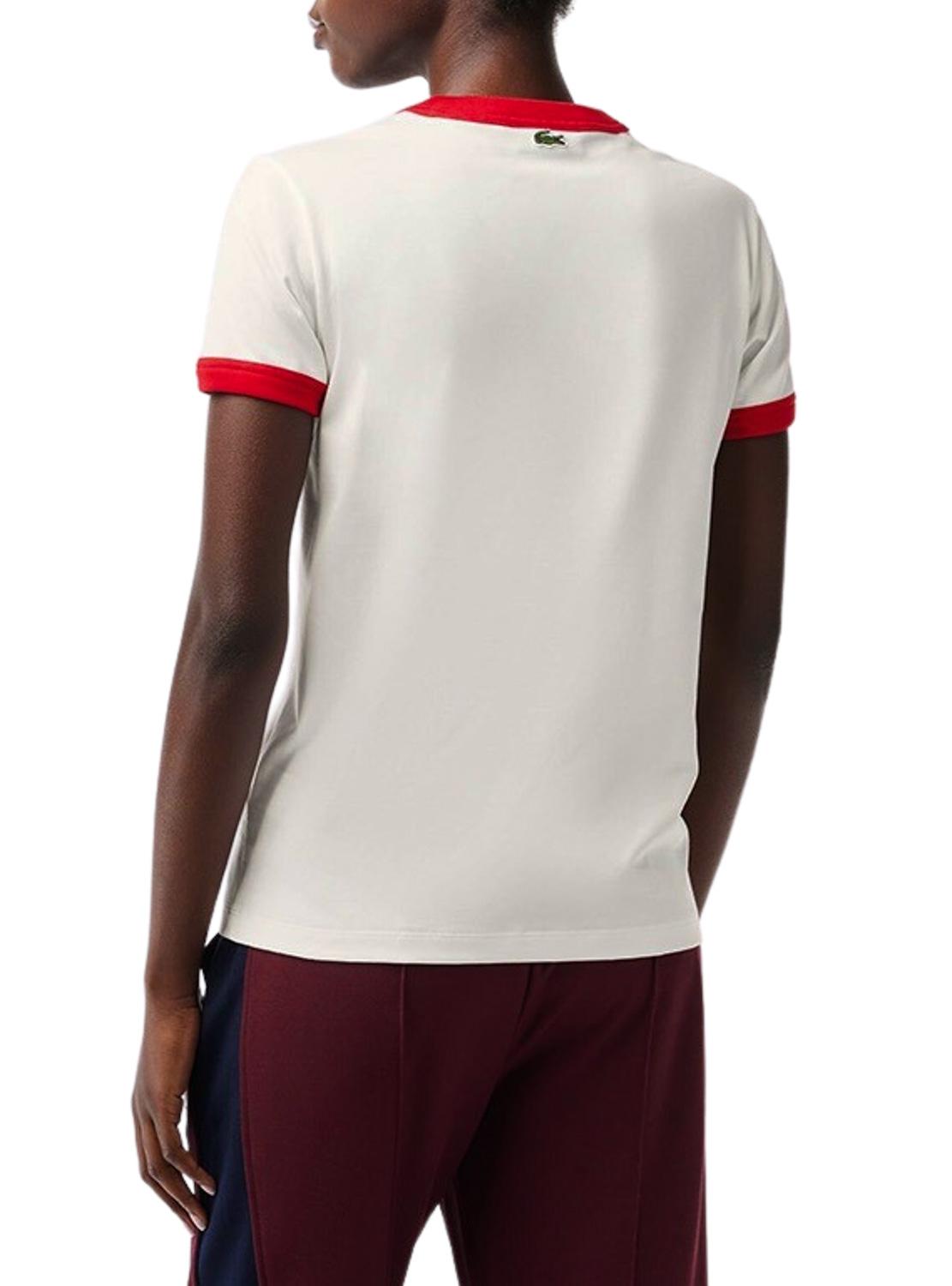 T-Shirt Lacoste Tennis Insígnia Branco Mulher