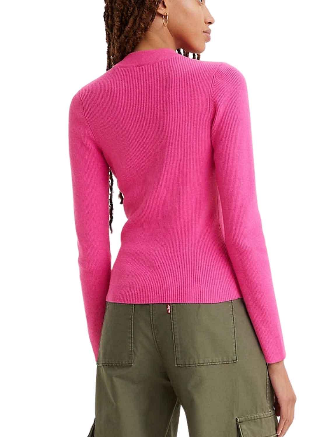 Camisola Levis Crew Rib Suéter Rosa para Mulher