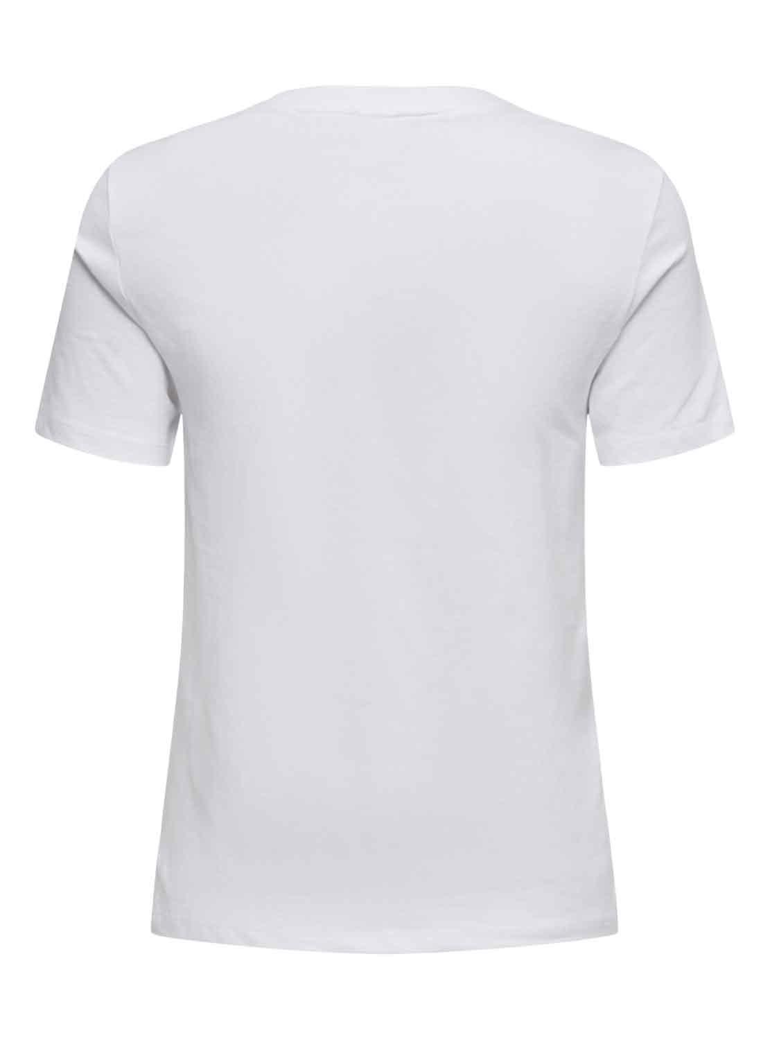 T-Shirt Only Jenna Life Reg Branco para Mulher