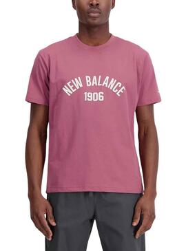 T-Shirt New Balance Essvartee Rosa para Homem