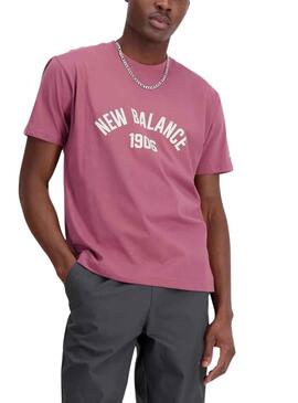 T-Shirt New Balance Essvartee Rosa para Homem