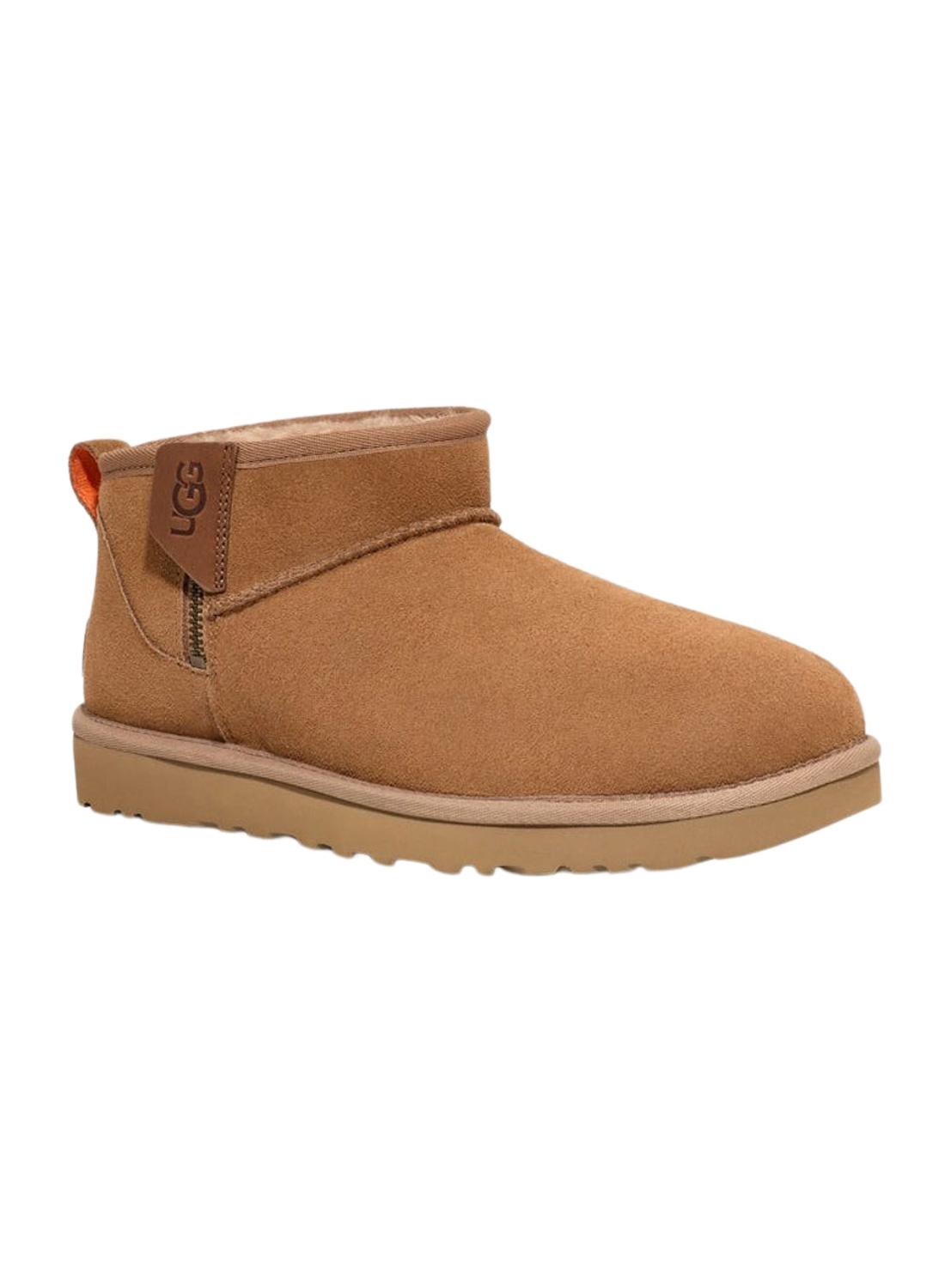 Botas UGG Classic Ultra Mini Zip Marrom Mulher