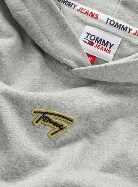 Sweat Tommy Jeans Relaxed Signature Cinza Homem