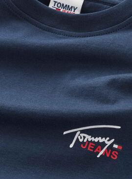 T-Shirt Tommy Jeans Small Flag Azul Marinho Homem