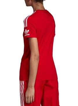 T-Shirt Adidas 3 bandas Vermelho Mulher