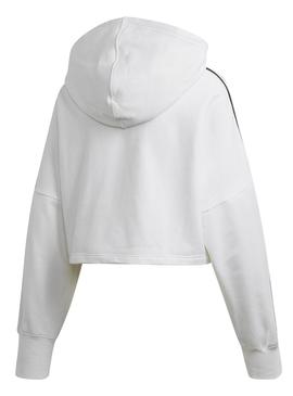 Sweat Adidas Cropped Branco Mulher