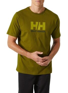 T-Shirt Helly Hansen Logo Verde para Homem