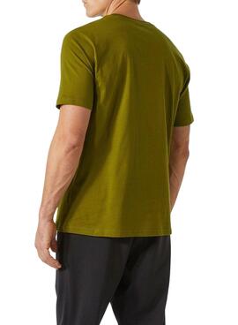 T-Shirt Helly Hansen Logo Verde para Homem