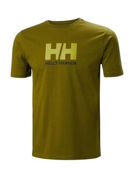 T-Shirt Helly Hansen Logo Verde para Homem