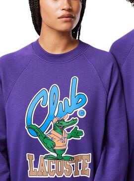 Sweat Lacoste Club Morado para Homem Mulher