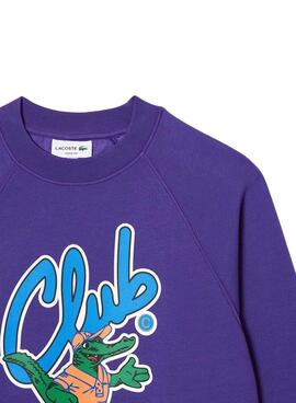 Sweat Lacoste Club Morado para Homem Mulher