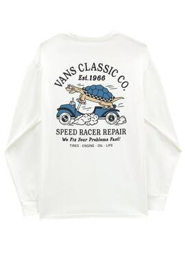 Sweat Vans Turtle Racer Branco para Homem