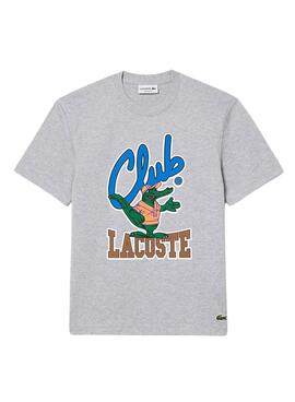 T-Shirt Lacoste Club Relaxed Cinza Unisex