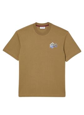 T-Shirt Lacoste Insignias Camel para Homem