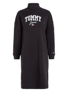 Vestido Tommy Jeans Varsity Cuello Perkins Preto