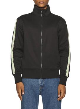 Sweat Calvin Klein Jeans Logo Tape Zip Preto