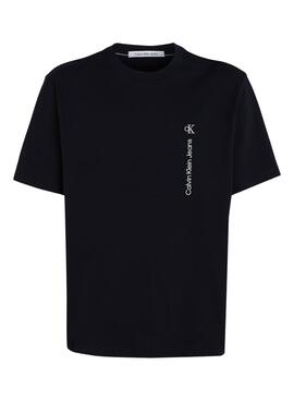 T-Shirt Calvin Klein Vertical Institutional Preto