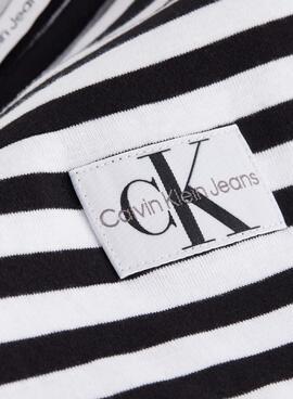 T-Shirt Calvin Klein Jeans Striped Preto Mulher