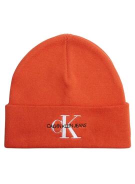 Chapéu Calvin Klein Jeans Monologo Knitted Laranja