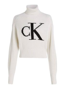 Camisola Calvin Klein Jeans Blown CK Beige Mulher