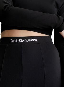 Leggings Calvin Klein Knitted Milão Logo Preto