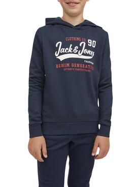 Sweat Jack & Jones Logo Azul Marinho Menino