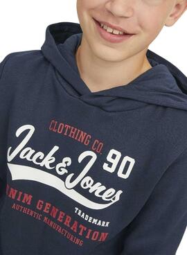 Sweat Jack & Jones Logo Azul Marinho Menino