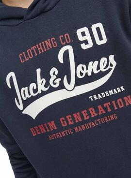 Sweat Jack & Jones Logo Azul Marinho Menino