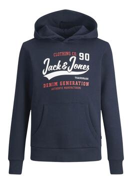 Sweat Jack & Jones Logo Azul Marinho Menino