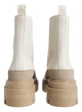 Botas Calvin Klein Jeans Flatform Lace Beige Mulher