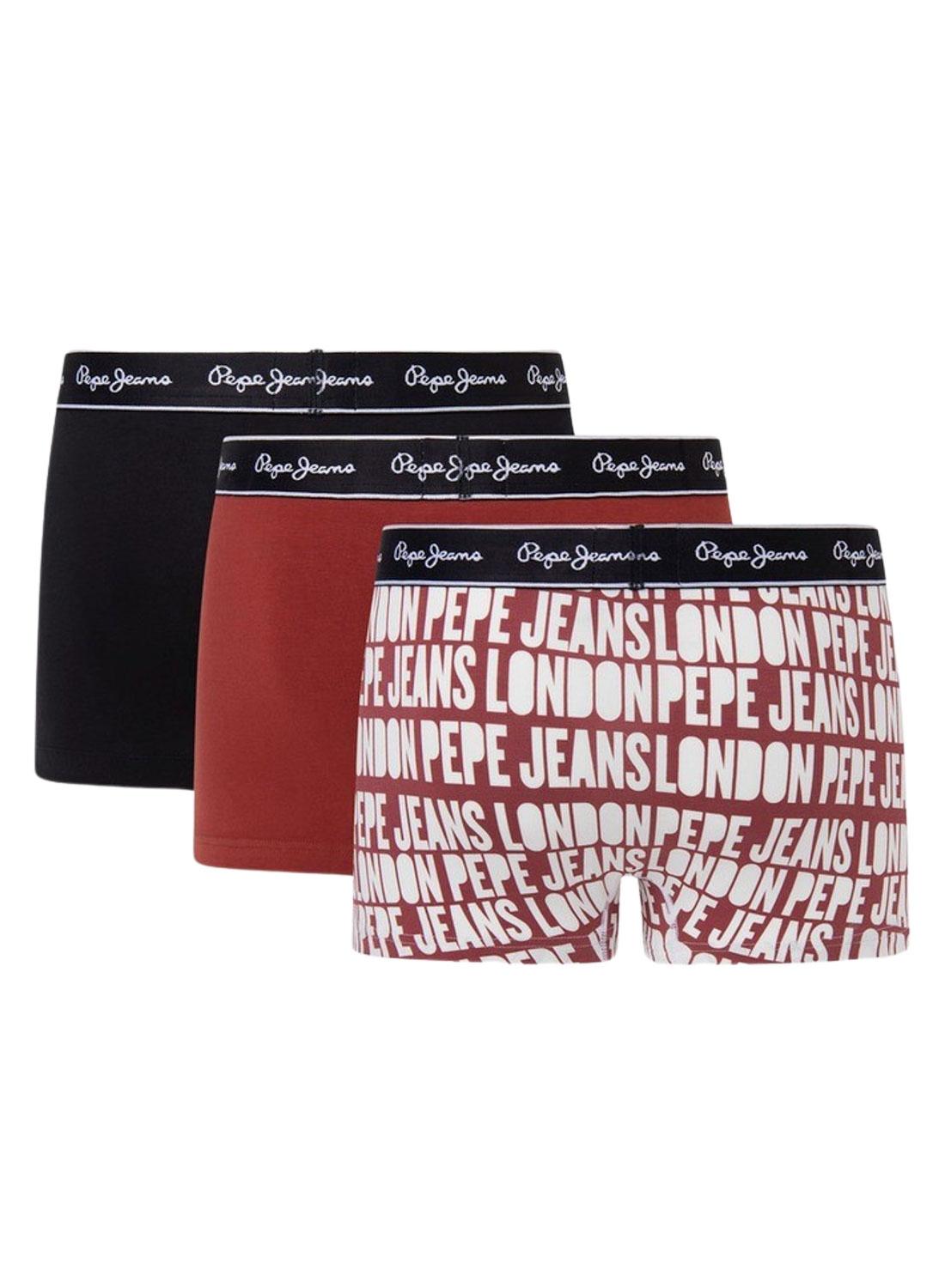 Pack 3 Boxers Pepe Jeans Allsobre Bordeaux Homem