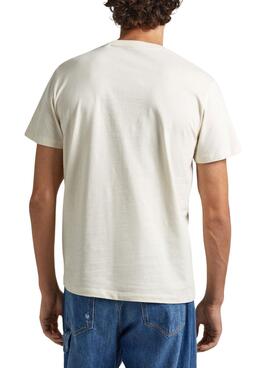 T-Shirt Pepe Jeans Keegan Beige para Homem