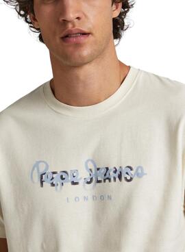 T-Shirt Pepe Jeans Keegan Beige para Homem