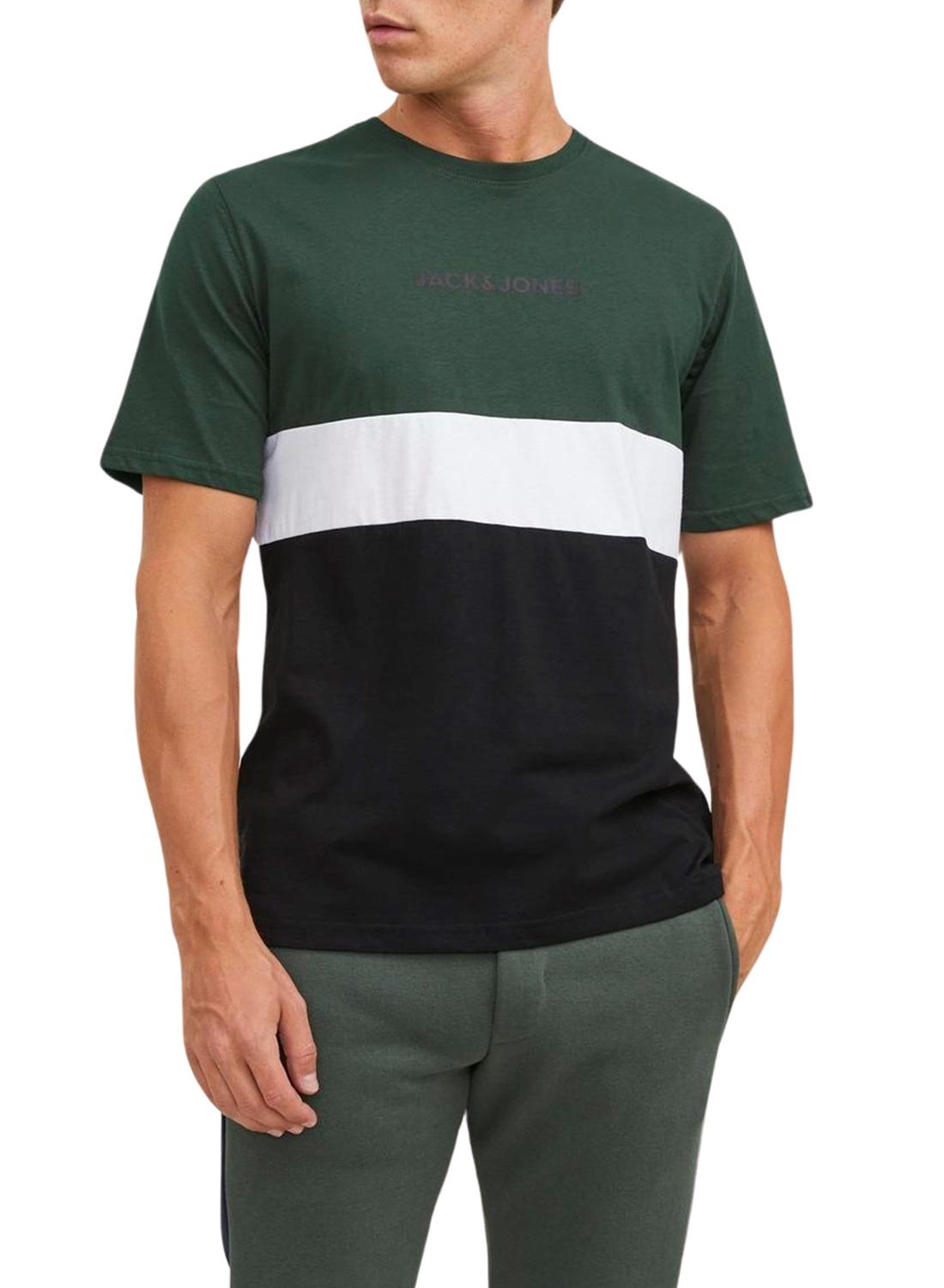 T-Shirt Jack & Jones Eired Block Verde Homem