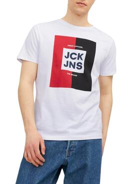 T-Shirt Jack & Jones Óscar Branco para Homem