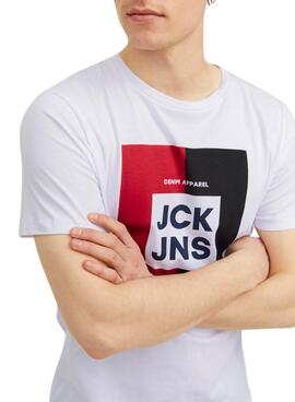 T-Shirt Jack & Jones Óscar Branco para Homem