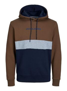 Sweat Jack & Jones Reid Block Marrom Homem