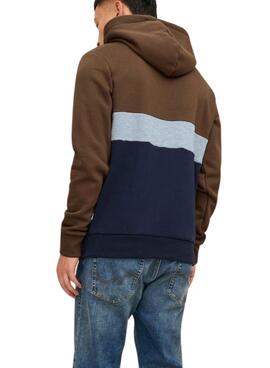 Sweat Jack & Jones Reid Block Marrom Homem