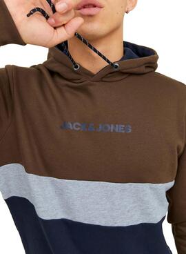 Sweat Jack & Jones Reid Block Marrom Homem