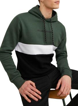 Sweat Jack & Jones Reid Block Verde Homem