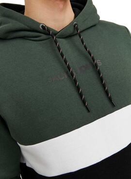 Sweat Jack & Jones Reid Block Verde Homem