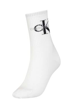 Maias Meia Feminina Calvin Klein Branco Mulher