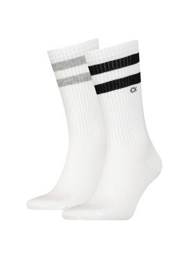 Pack 2 Maias Calvin Klein Men Meia Stripes