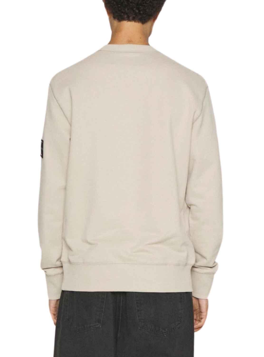 Sweat Calvin Klein Badge Crew Beige Homem