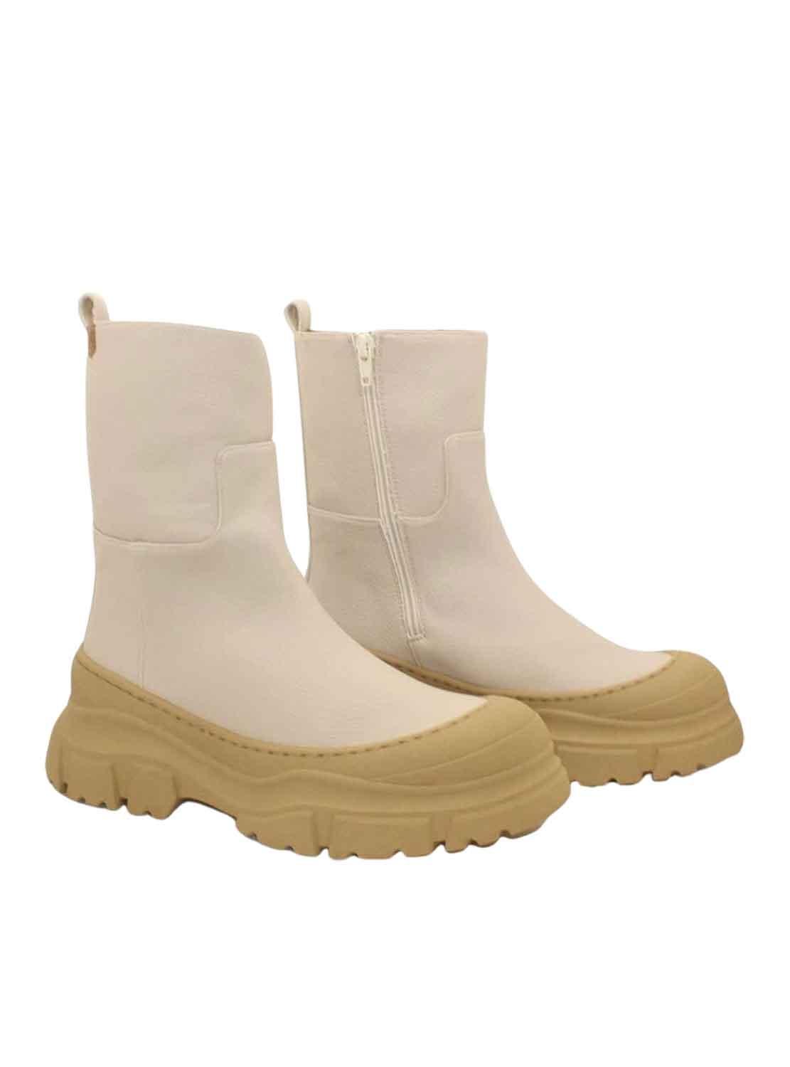 Botas Popa Ela Grenoble Beige Para Mulher.