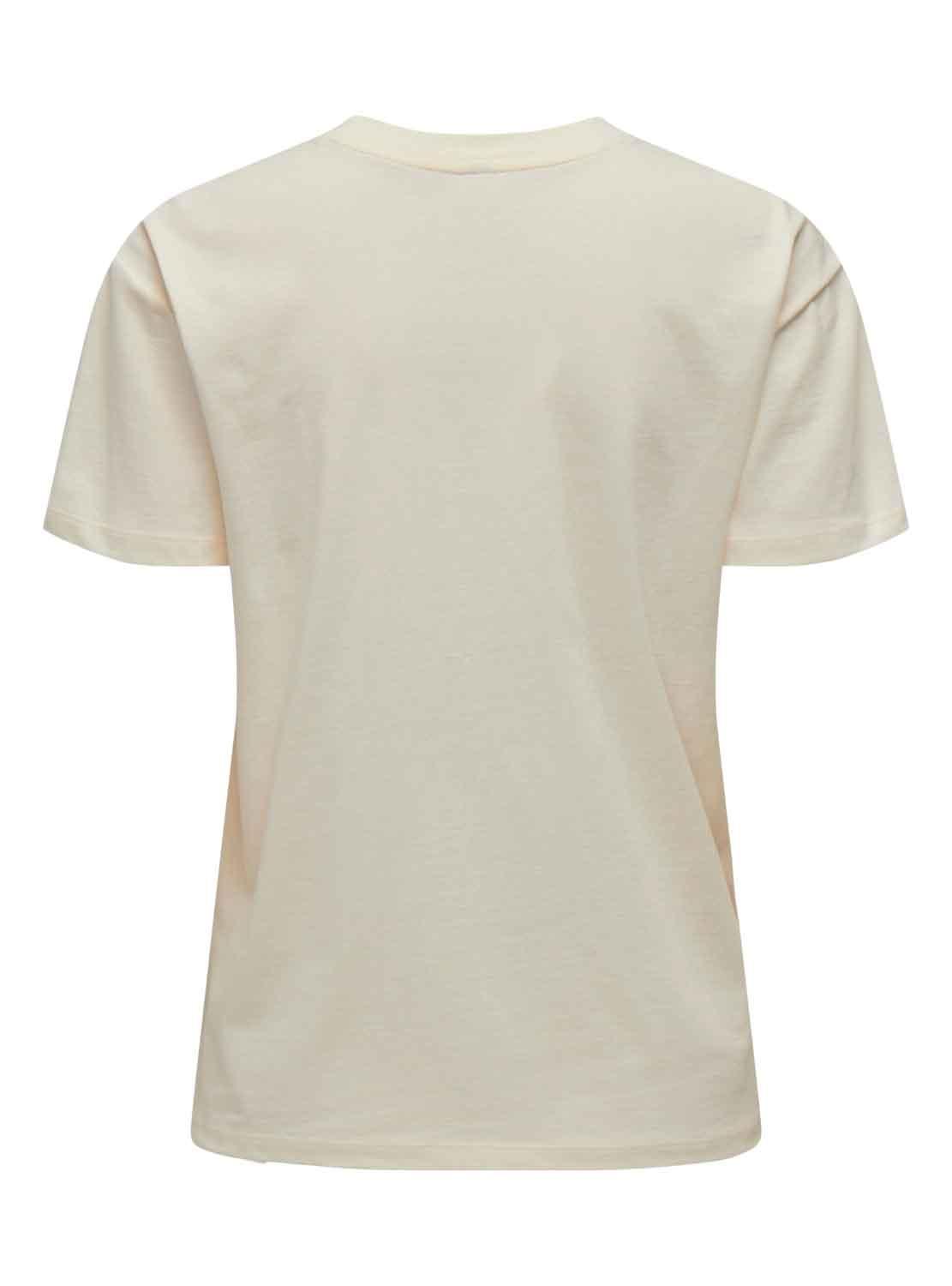 T-Shirt Only Cille Beige para Mulher