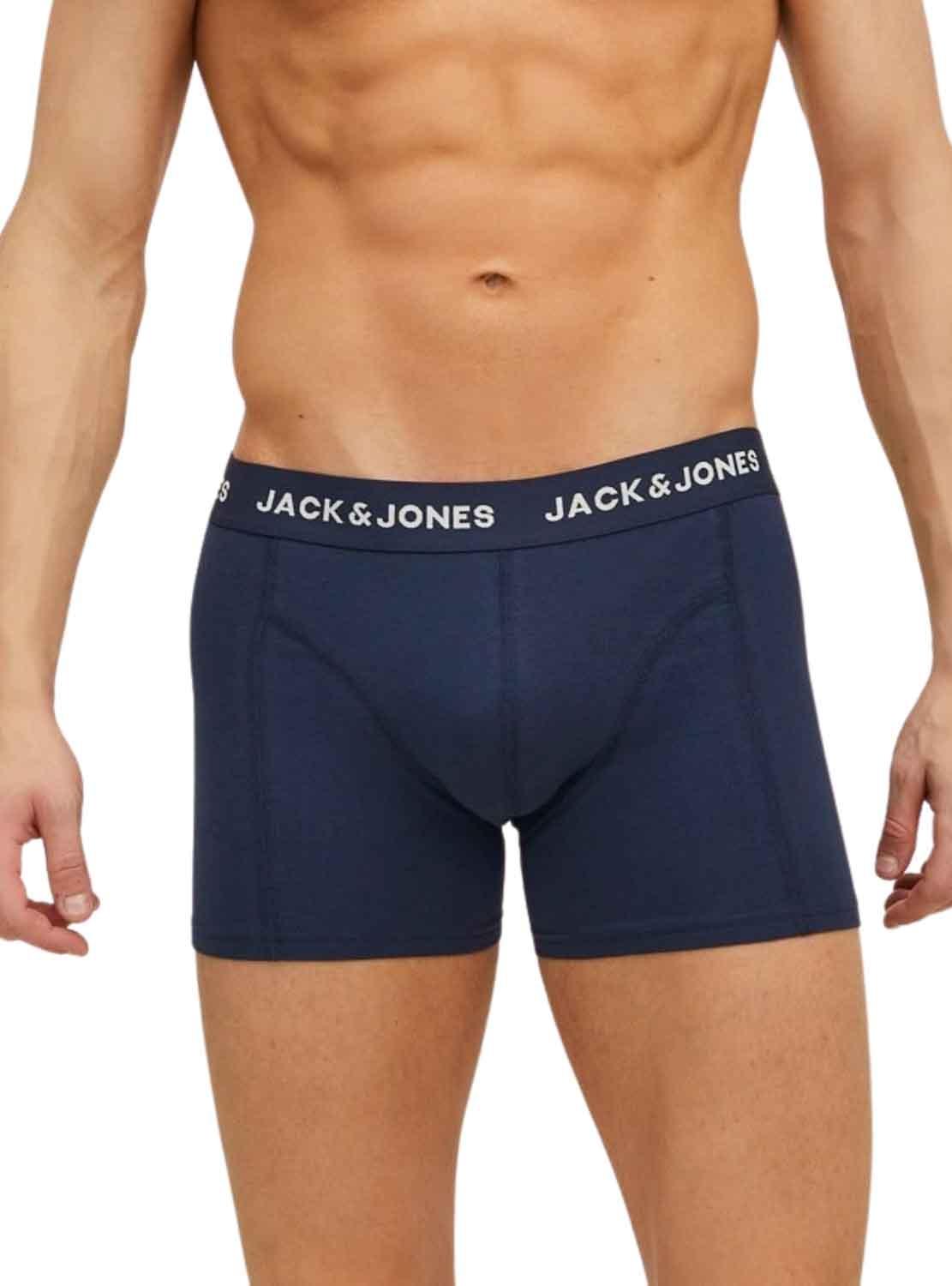 Pack 3 Cuecas Jack & Jones Azul Marinho Homem