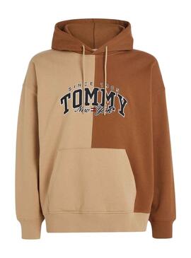 Sweat Tommy Jeans Relaxed time do colégio Beige Homem
