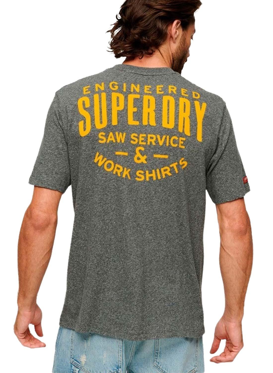 T-Shirt Superdry Workwear Trade Cinza para Homem