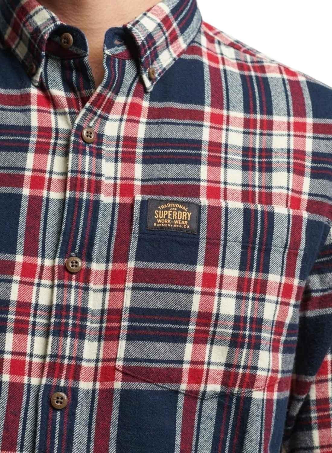 Camisa Superdry Cotton Lumberjack Azul Marinho Masculina